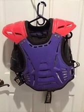 Vintage 80's Sinisalo Racing Motocross Chest Protector Pad Purple Pink Adult
