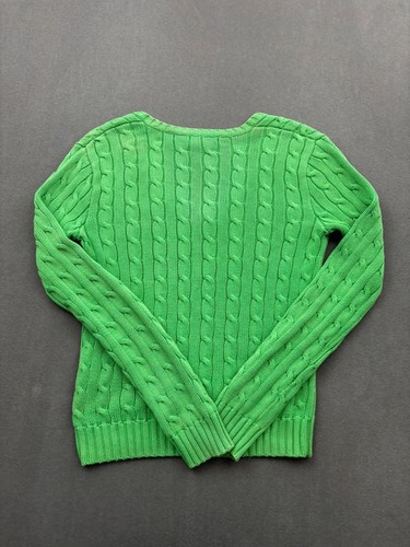 Damski zielony Ralph Lauren Sport Cable Dzianinowy sweter Rozmiar Small - Zdjęcie 4 z 5
