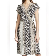 Joie Bethwyn SnakeSkin Print Wrap Dress Size XS