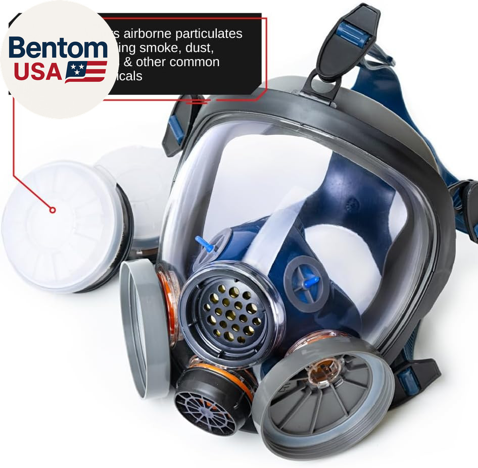 Gas Mask Survival Nuclear and Chemical Full Face Respirator - Organic Vapor & Pa