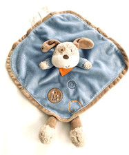 Small Wonders Puppy Security Blanket Rattle Blue Lovey Dog Gone Cute Baby