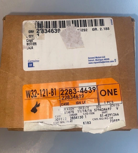 2014-2020 GM CAIXA DE CILINDRO DE TRAVA DE IGNIÇÃO, PEÇA ORIGINAL NOVA DO FABRICANTE, P/N 22834639 - Imagem 4 de 4