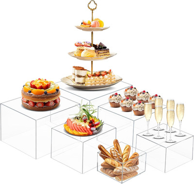 6 PCS Buffet Risers, Large Food Risers for Buffet Table, Food Display Risers for