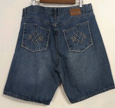Phat Farm Blue Jean Shorts 38 EUC 90's Vibe, Hip Hop Y2K Med Wash Excellent