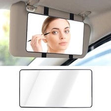 Car Visor Mirror, Sun Visor Mirror with Straps Black Black 1