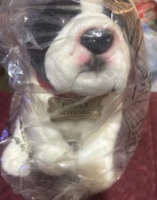 NIP -FAO Schwarz 12" French Bulldog Plush Black And White Stuffed Animal Dog