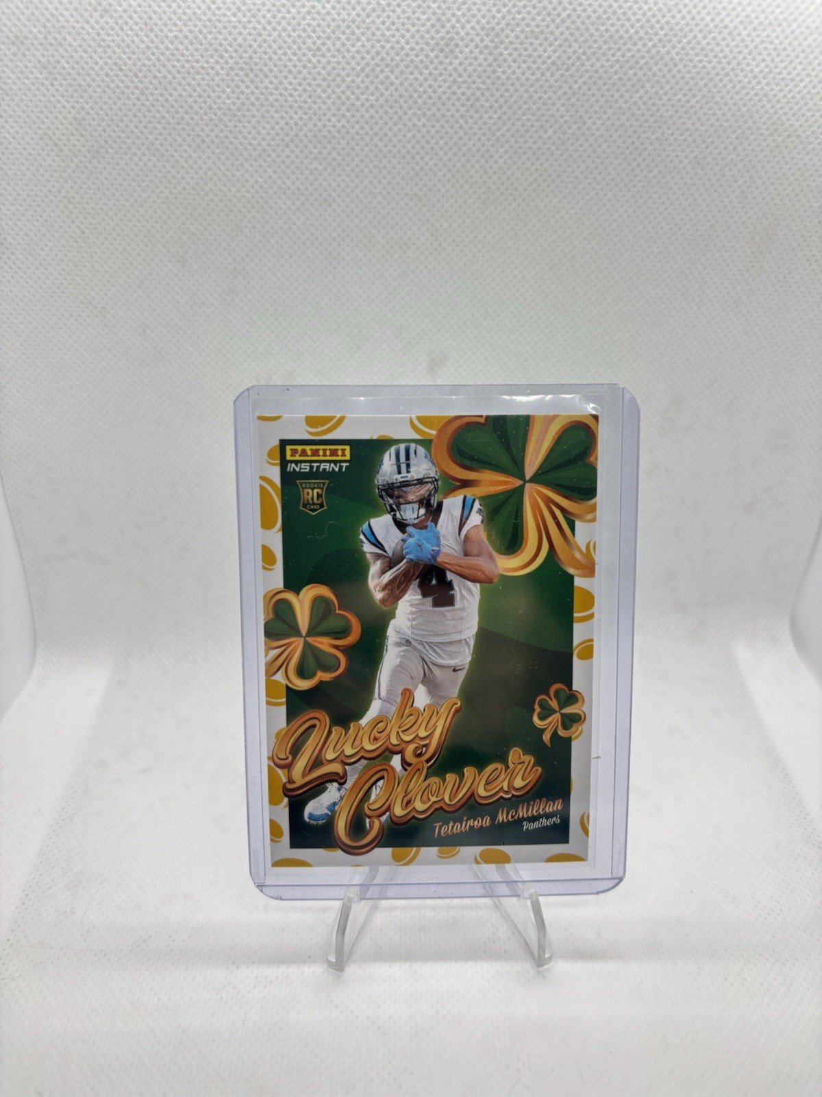 Panini 2025 Instant Lucky Clover Tetairoa McMillan RC Insert #17 Panthers