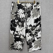 Jams World Pants Mens XL Gray Black Granite Floral Hawaiian Rayon Made Hawaii