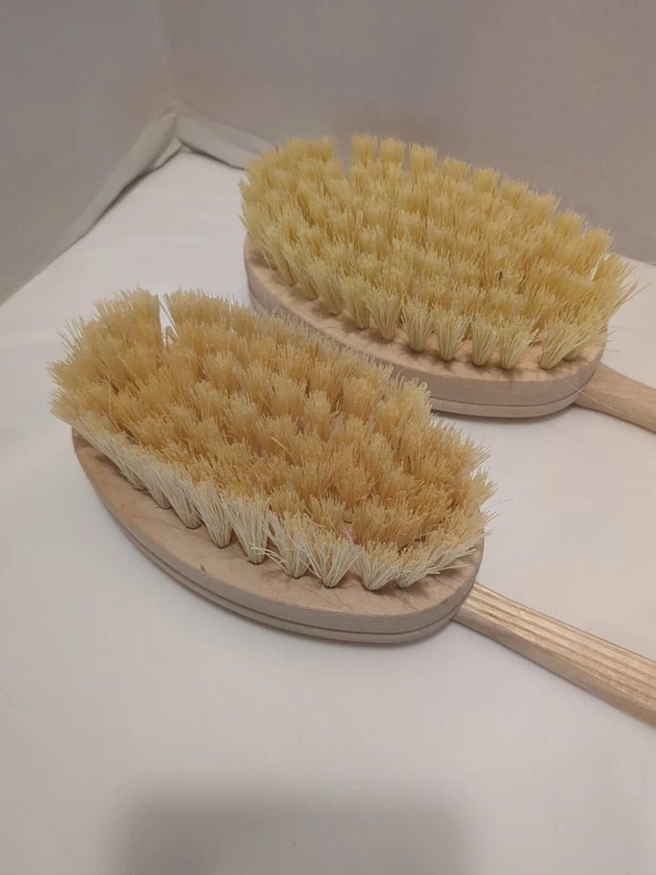 Yerba Prima Tampico Skin Brush Set Of 2 Natural Vegetable Fiber Dry Brushing New - Image 2 of 4