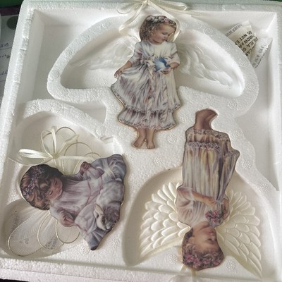 Bradford Editions Porcelain Angel Ornaments Heaven s Little Angels Set Of 3