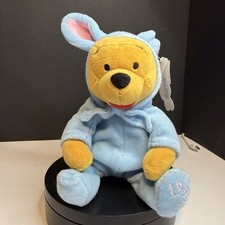  Easter Bunny Winnie The Pooh Light Blue MousekeToys Plush 8" 1999 Disney w/Tags