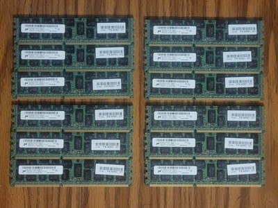  Lot of 12 - Micron 8GB 2Rx4 PC3L-12800R DDR3L-1600 ECC 96GB Total