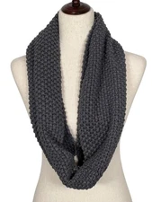 CABI Cocoon Scarf Chunky Knit Charcoal Gray OS #651 EUC