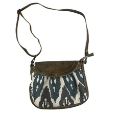 Myra Bag Seeker Leather Crossbody shoulder Handbag Canvas Purse Aztec