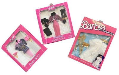 3 Rare NRFB Barbie Doll Outfits - Fashion Ave Int l & Private Collection 1988 ++