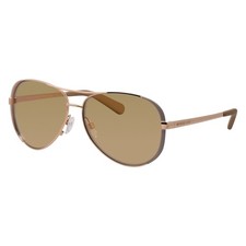 Michael Kors Chelsea MK 5004 1017R1 Gold Taupe Aviator Sunglasses Gold Mirror