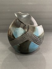 Artesania Del Norte Fine Ceramic Hand Painted Peru Pitcher Vase 9  T