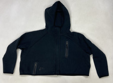 Nike Sportswear Tech Fleece Cape Crop Full Zip Hoodie Women XS Black BV3396 010