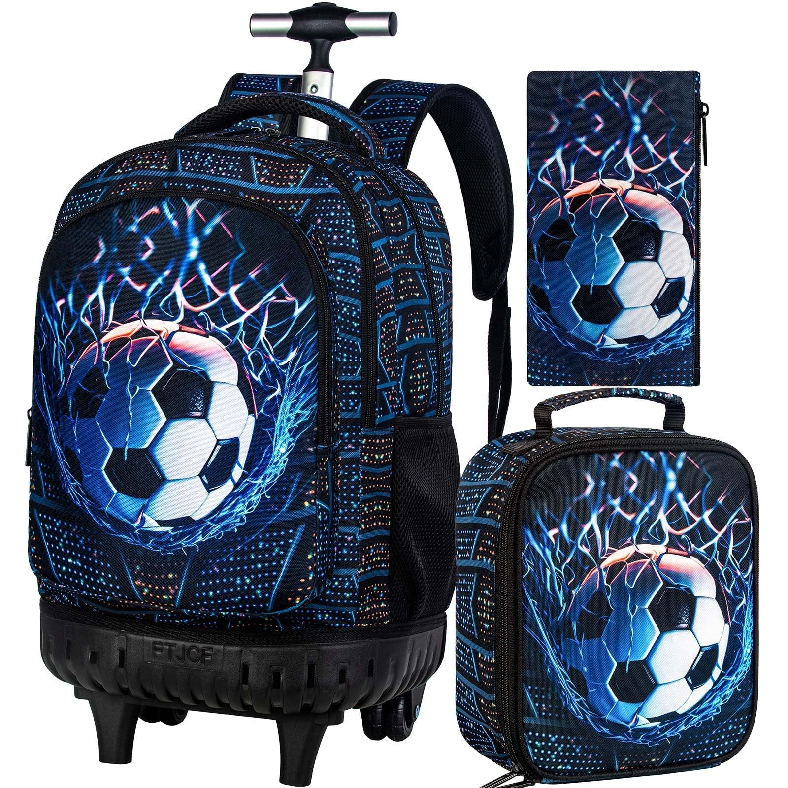 For Boys Men, Roller Bookbag With Wheels, Soccer Wheele...