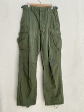 Vintage 60s Vietnam Era 31  X 31  OG 107 Small Long DSA Cargo Pants Green