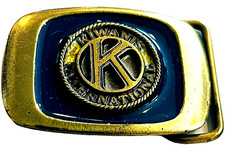 Kiwanis International Belt Buckle - Gold and Blue Color - Serial D1314 - 1983