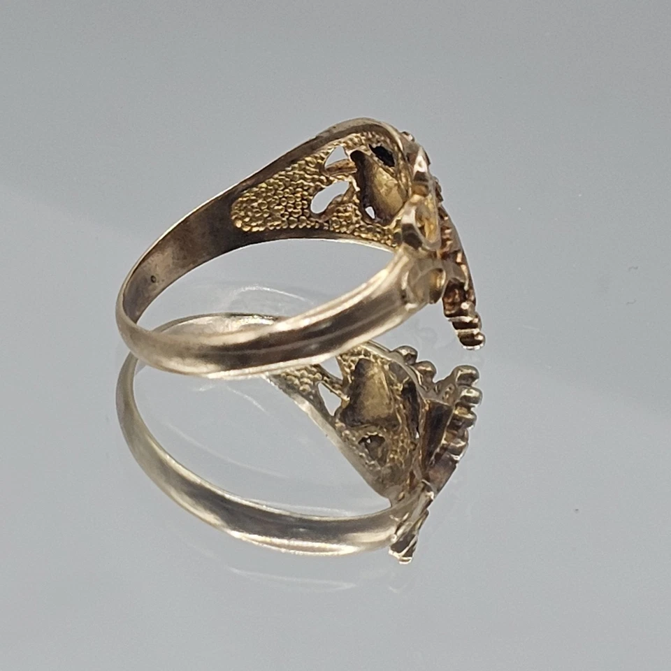 Black Hills Gold by Coleman 10K Leaf Grape Ring Sz 7.5 Yellow Gold Filigree - Image 3 of 4