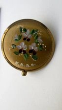 Vintage Schildkraut Lipstick Holder Case Mirror Compact Case Floral
