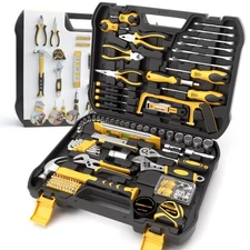 Home Tool Kit 199 Piece Basic Household Auto Repair Tool Set Car Toolbox Gene...