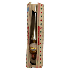 Shiny Brite Tree Topper Finial + Original Box Western Germany Sticker Mica 10"