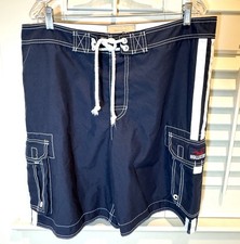 Hollister Men Board Shorts XL Navy Blue Swim Trunks Y2K VTG