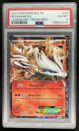 2013 Pokemon Black & White Legendary Treasures Reshiram Holo #29/113 PSA 6