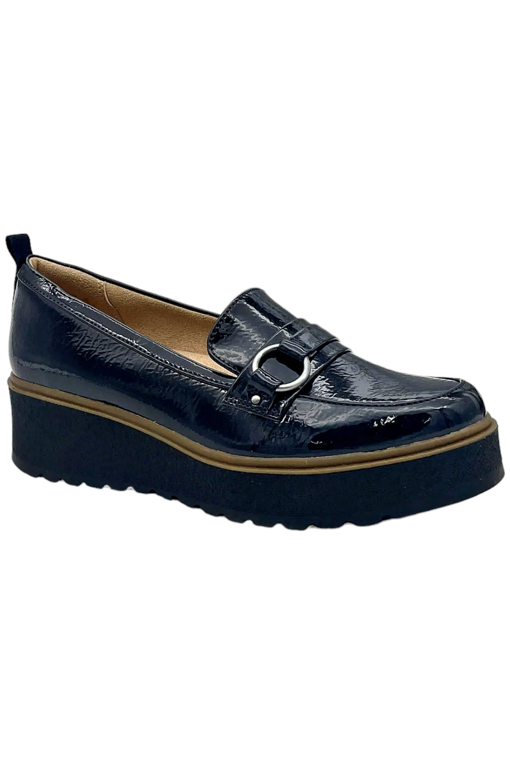 SOUL Naturalizer Womens Joyla Slip On Loafer Navy Patent 10790₽