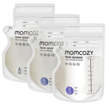 Momcozy Easy Pour 60 Count, 8 OZ Temp-Sensing Discoloration Milk Storage Bags