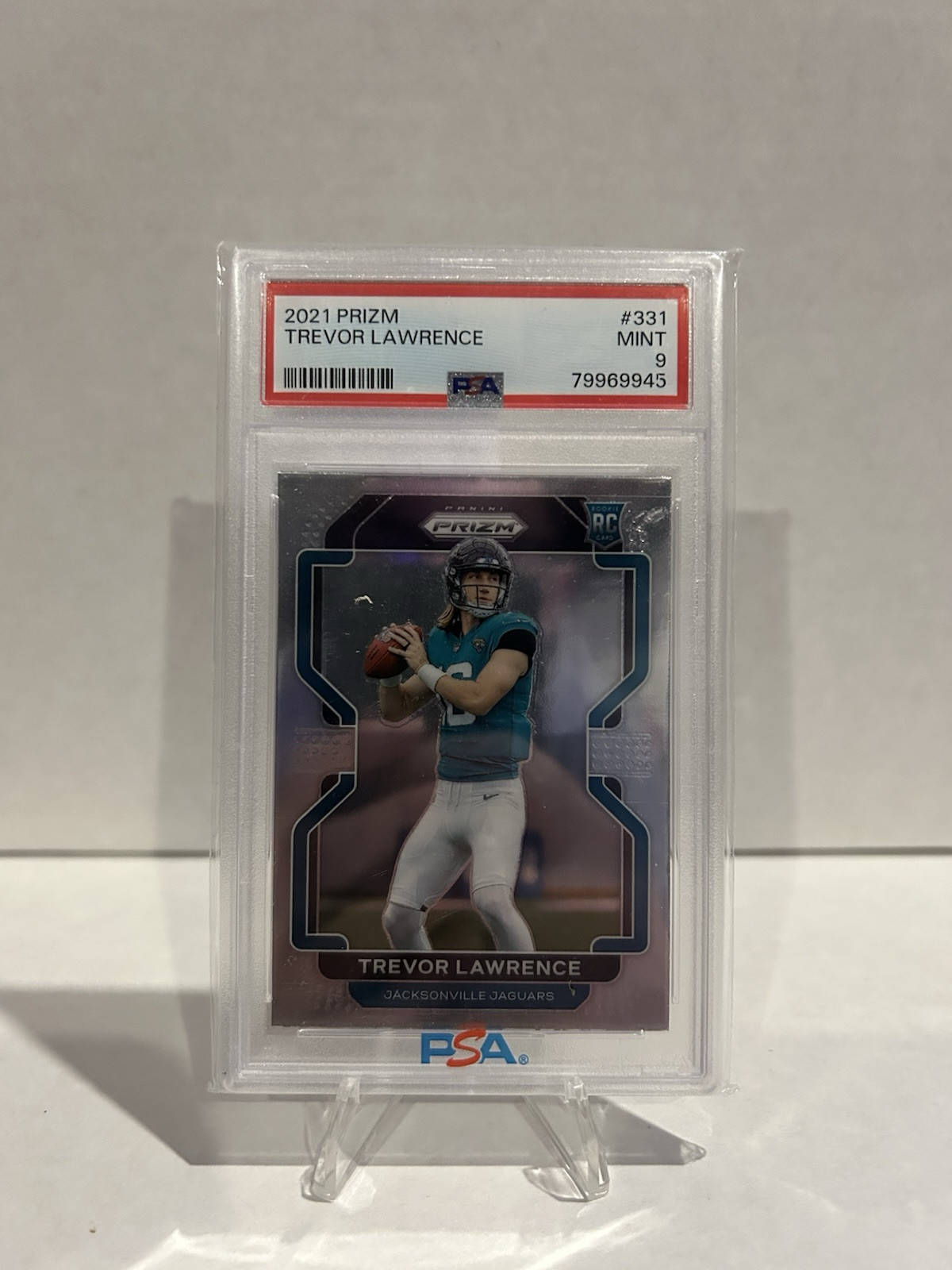 2021 Panini Prizm Base #331 RC Trevor Lawrence PSA 9