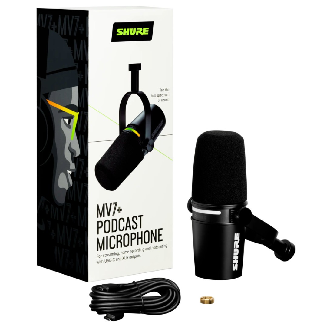 Shure MV7+ Hybrid Podcast Microphone, Black 858672682624| eBay
