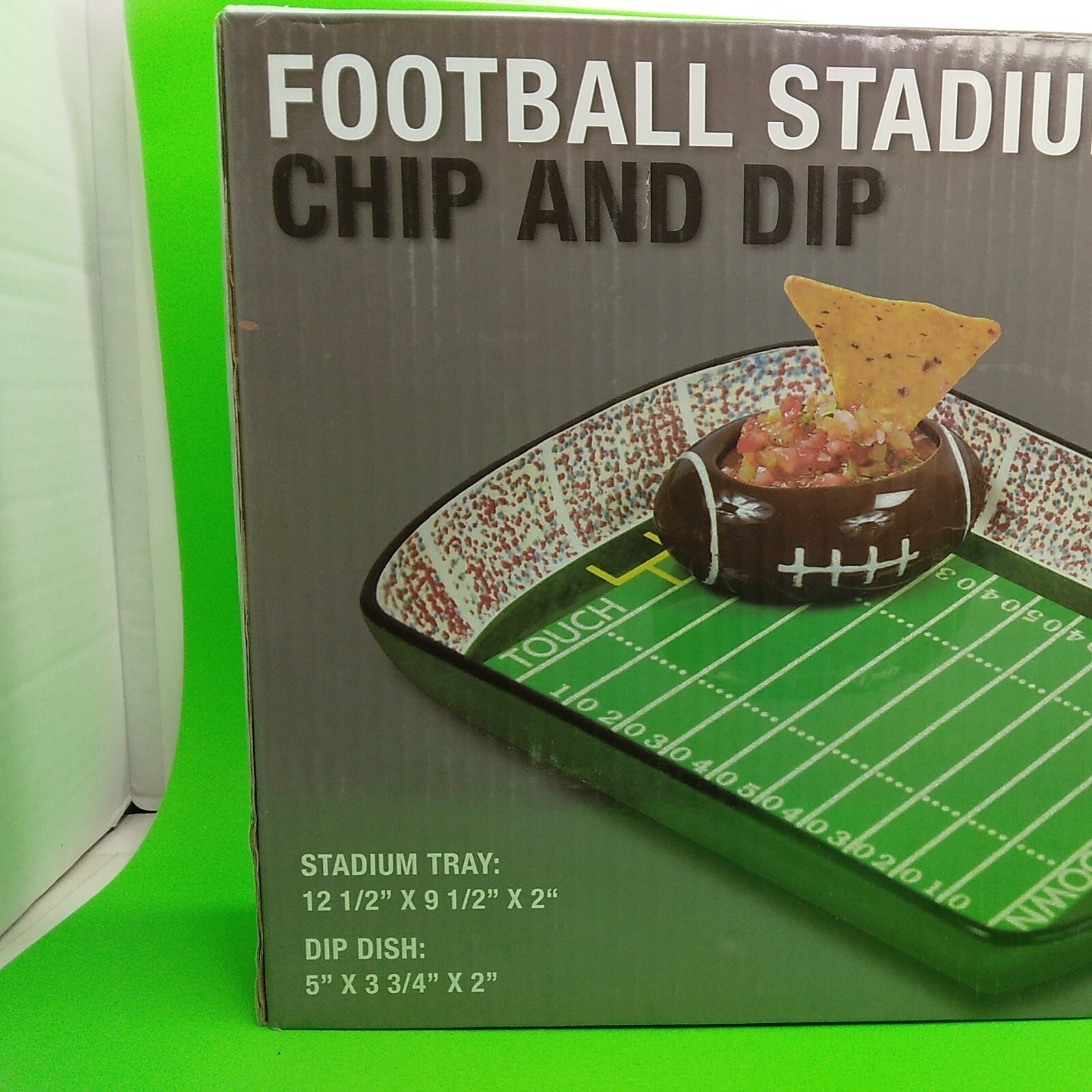 Game Day Decor Ceramic Football Stadium Chip and Dip Set Tray and Bowl Sports eBay