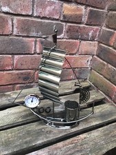 Metal &nbsp;ship Model table clock home decor pencil holder unique design&nbsp;