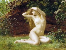 girl nude Awakening by V. Prinsep Tile Mural Bathroom Backsplash Ceramic 10x8