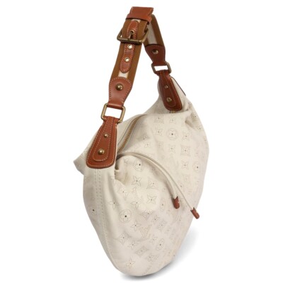 66930 auth LOUIS VUITTON white Mahina leather ONATHA GM Hobo 