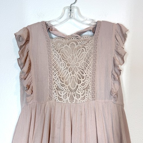 Joyfolie Mia Joy Pink Cassia Dress Prairie Lace Ruffles Boho Girl 14 - Picture 3 of 9