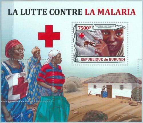 A1480- BURUNDI, BŁĄD, МISPER, Arkusz pamiątkowy: 2013 Malaria, Czerwony Krzyż, Medycyna - Zdjęcie 1 z 1
