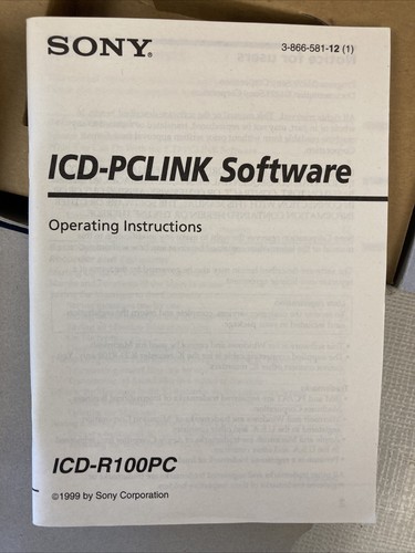 Vintage! Sony ICD-R100PC Portable Digital Voice Recorder + PC LINK SOFTWARE New - Picture 4 of 24
