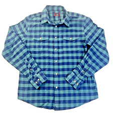 UNTUCK it Flannel Green Blue Plaid LS 100 Cotton Button Down Shirt Large