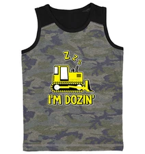 I'm Dozin' - Nap Time Bulldozer Sleeping Tired Zzzzz Youth Contrast Tank Top