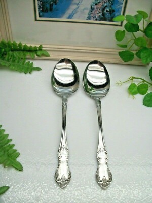 2  Easterling Embassy Classic  VALHALLA  Stainless Steel Oval Place Soup Spoons 