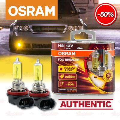 2er OSRAM H8 FOG BREAKER Scheinwerfer Auto Lampen 2600K Gelb NEBELSCHEINWERFER
