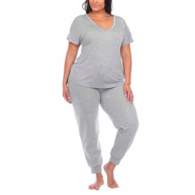 Honeydew Ladies' Embroidered Lounge Set 2-piece Soft Short Sleeve NEW
