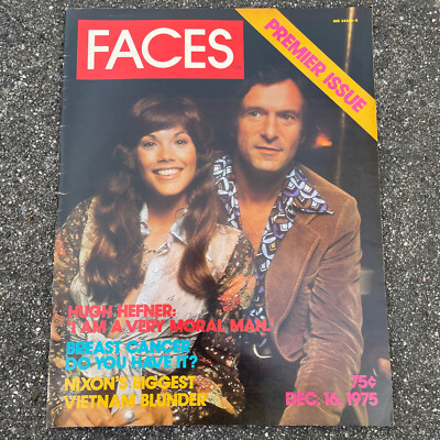 Faces Magazine Premier Issue December 16, 1975 Hugh Hefner, Breast Cancer, Nixon