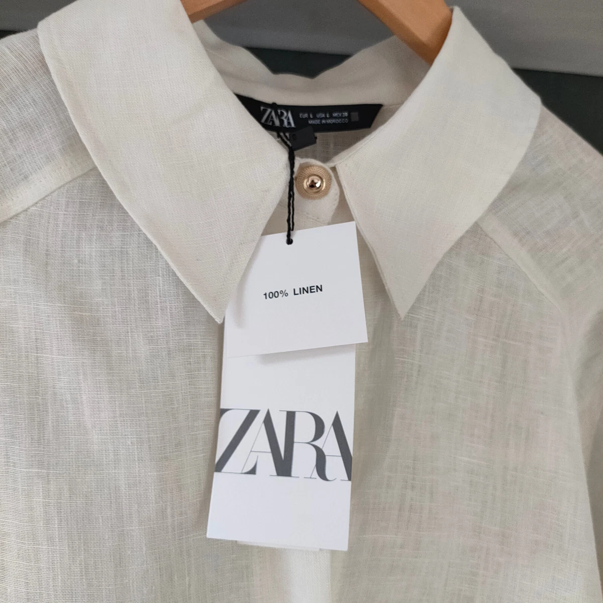 Zara white linen clearance shirt