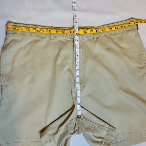 Lands' End Męskie Szorty Rozmiar 38 Beżowe Denim Slash i Tył Guzik Kieszeń Pasek Pętle - Zdjęcie 7 z 8